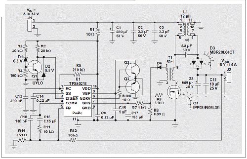 sepic 转换器的优势_电路图分享 图 2 使用耦合电感的 SEPIC(4A 时 16V)图 2 显示了使用一个耦合电感的原型 SEPIC的 示意图。若想在设计中实施非耦合电感,只需在相同 PWB 上用两个电感替换耦合电感便可。图 3 显示了两种原型电路。图 3b 中,L1 占用了耦合电感的空间,而 L2 则位于右上角。 上一页123下一页 00正如预计的那样,两个电路以一种近乎完全一样的方式工作,且开关电压和电流波形实质相同。但在性能方面存在一些重要的差异。耦合电感设计的控制环路相当良性,而非耦合电感设计则在最初时候出现不稳定。环路增益